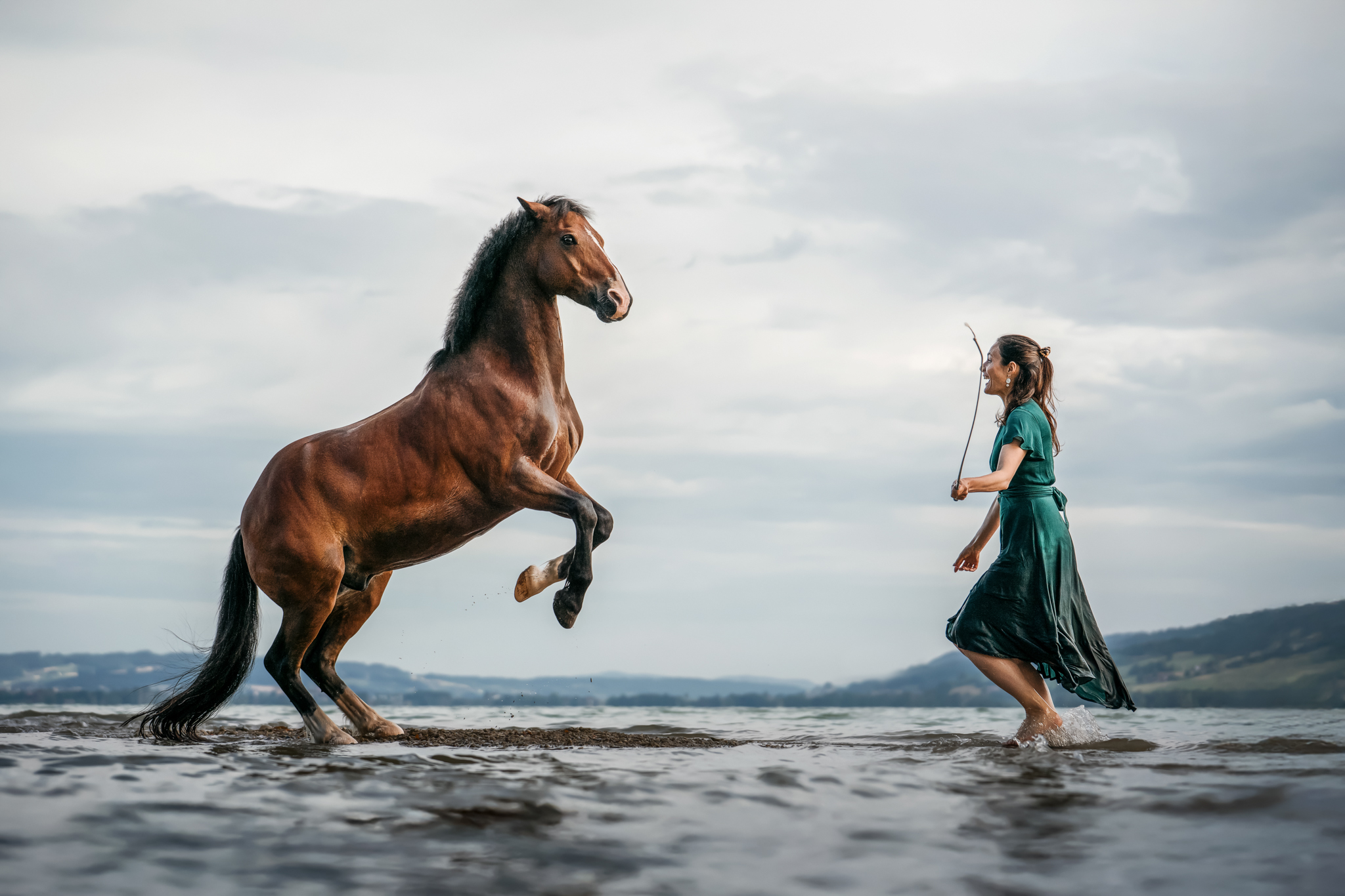 Pferdeshooting im Wasser Sempach